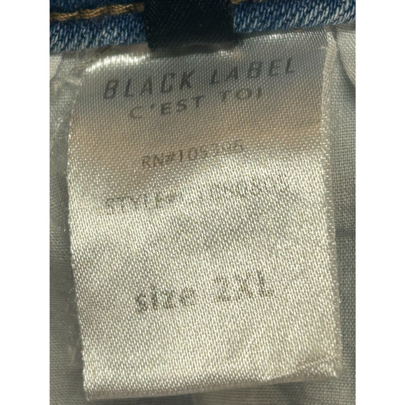 Black Label Shorts Womens 2XL Blue Distressed C'est Toi Actual 36X4 Stretch - Picture 5 of 7